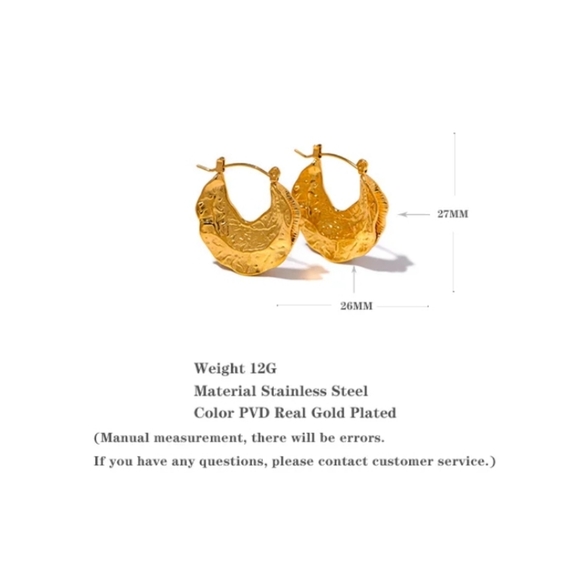 Gold Foil Hoop Earrings - Picture 9 of 12